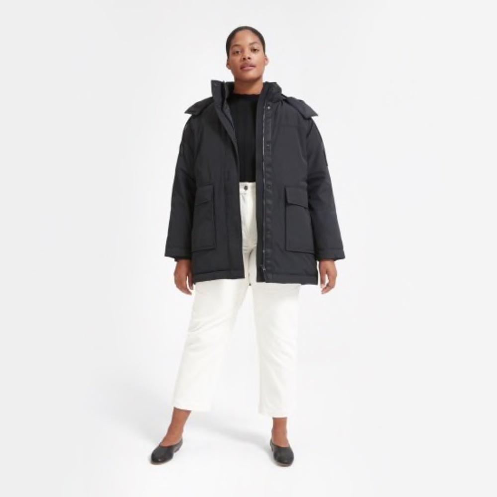Everlane Black ReNew Oversized Parka SZ L
